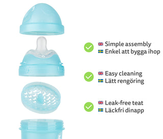 Double Anti-Colic Baby Bottle LT 140 ml/5 floz Blue