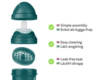 Double Anti-Colic Baby Bottle LT 140 ml/5 floz Dark Green